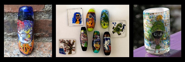 Examples of Amy's glass art.